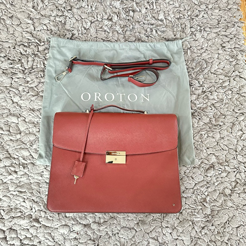 Tas Bag Kantor Oroton Merah Maroon