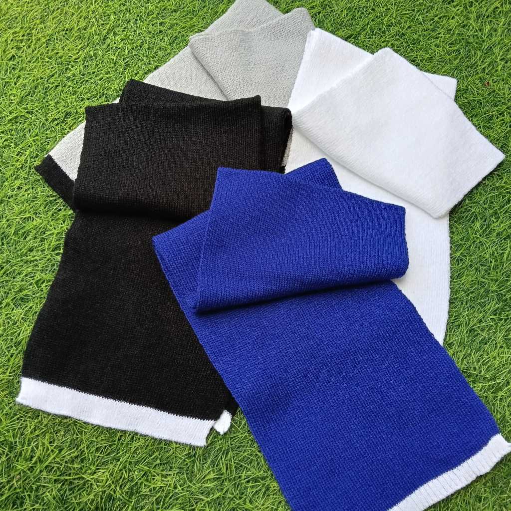 Syal Outfit Pria Wanita Polos Merah Putih Musim semi Musim Dingin Syal Slendang Uk 120x17