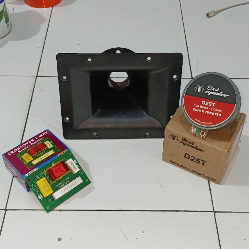 Paket Tweeter Black Spider D25T + Horn 15x19 Aluminum Cor