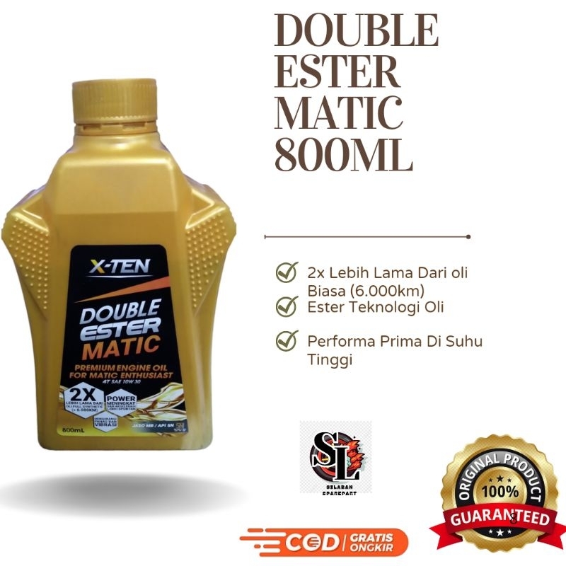 OLI Xten Double Ester10W30 800ML JASO MB API SN Ester Teknologi Cocok untuk  Matic