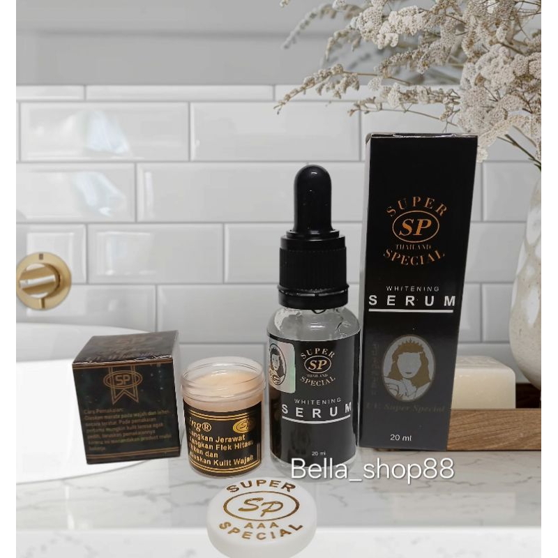 PAKET SERUM SP SUPER SPECIAL WHITENING SERUM 20ML DAN CREAM
