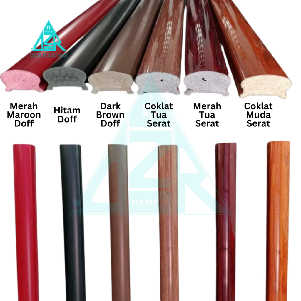 HAND RAILING PVC / HANDLE TANGGA PVC / HANDRAIL PVC / HANDRAILING PVC RAILING TANGGA PROFIL KAYU ROT