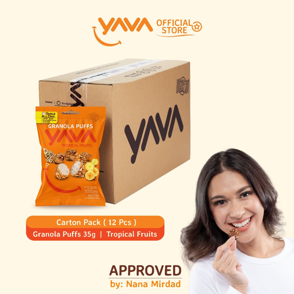 

YAVA Carton Pack Granola Puffs Tropical Fruits ( 12 x 35g )