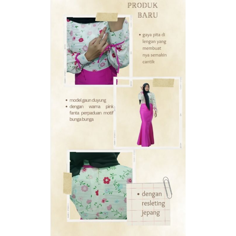 Baju Wanita Bunga dres potongan duyung