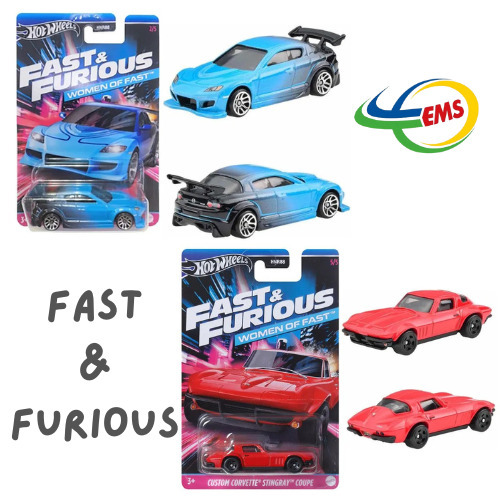 100% Original [BACA DESKRIPSI] Hotwheels Fast & Furious Women of Fast Mazda Rx-8 & Custom Corvette