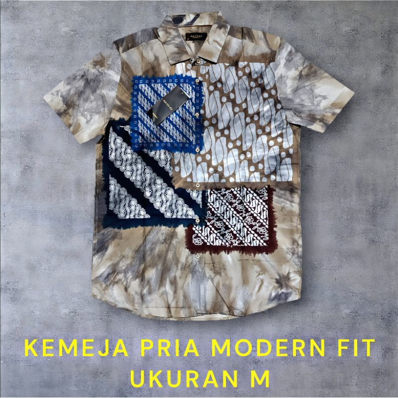 (ORIGINAL) MOC KEMEJA PRIA MODERN SLIM FIT PRINT