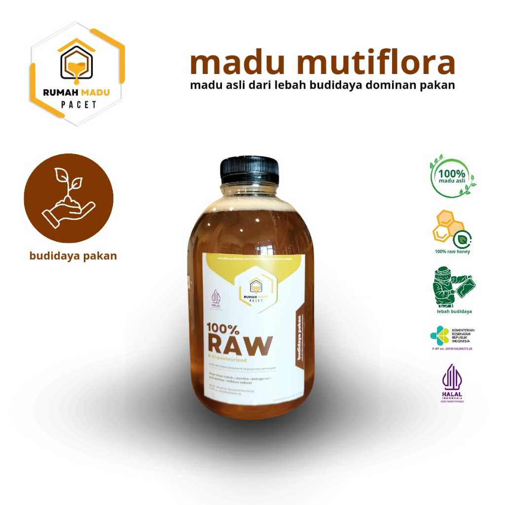 

Madu Multiflora 1 Kg 100% Asli Pengganti Gula [Budidaya] | Raw Tanpa Proses Olah | Rumah Madu Pacet