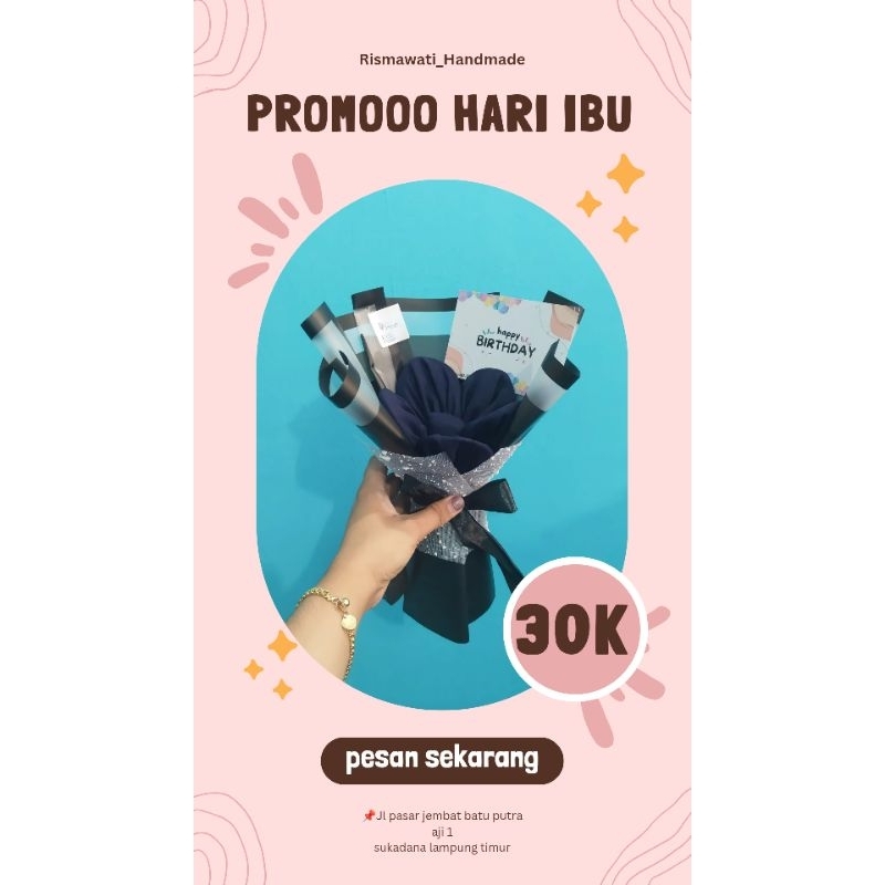 BUKET HARI IBU ISI JILBAB BELLA SQUARE
