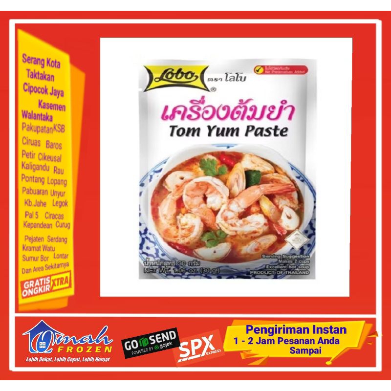 

Lobo Tom Yum Paste 30gr, Bumbu Pasta Tom Yum, Frozen Serang