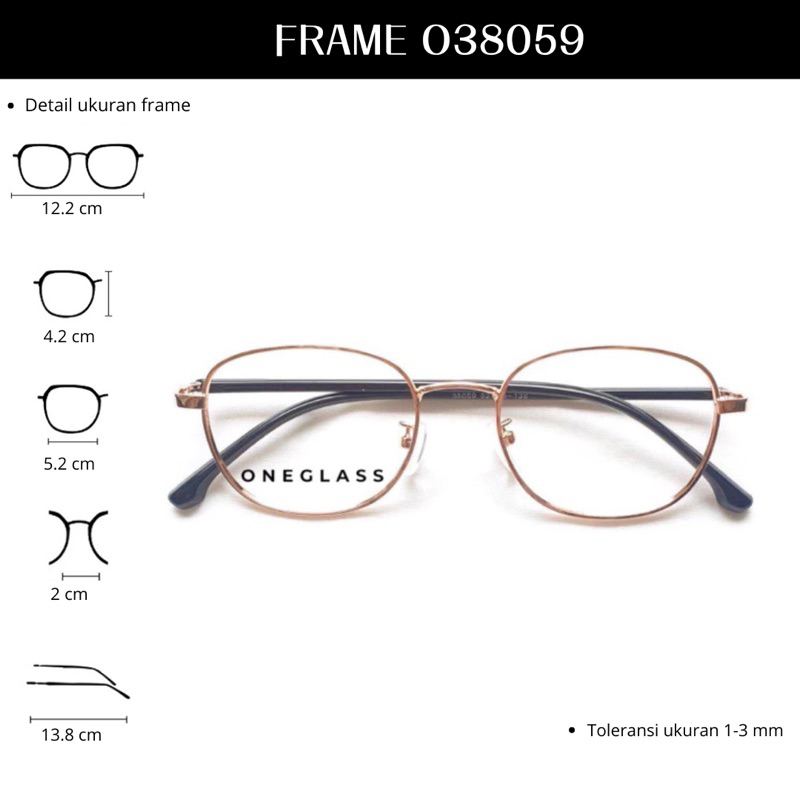 𝗢𝗻𝗲𝗴𝗹𝗮𝘀𝘀 - Frame Kacamata O38059 Unisex