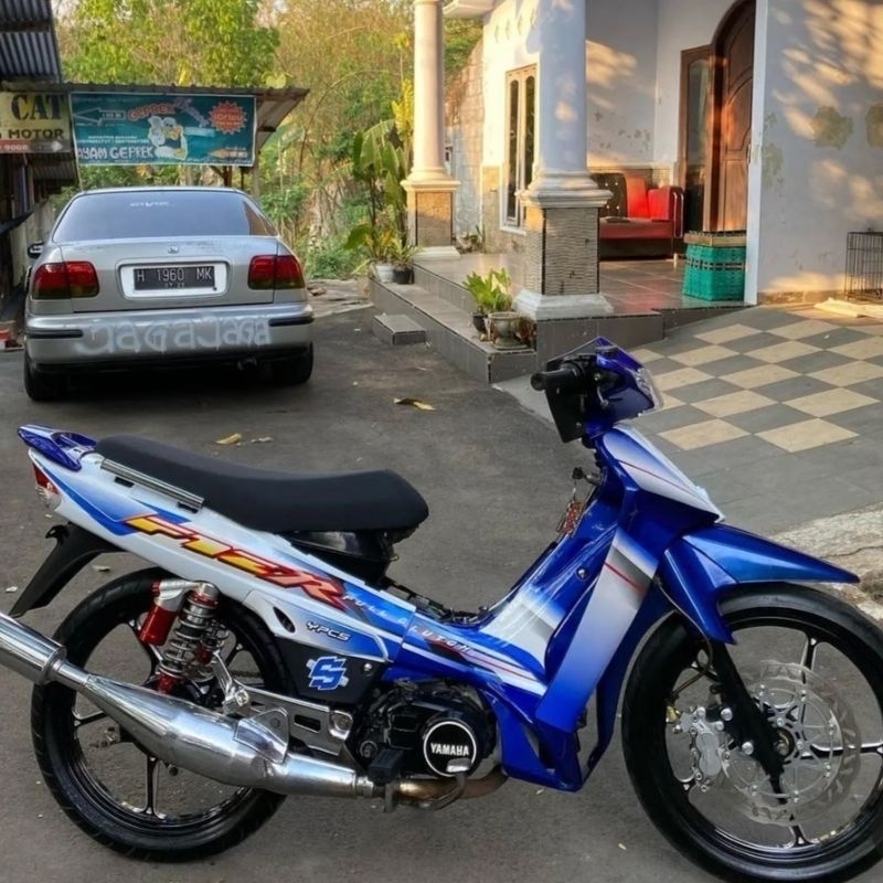 striping sticker standar Yamaha fiz R 2003 biru putih