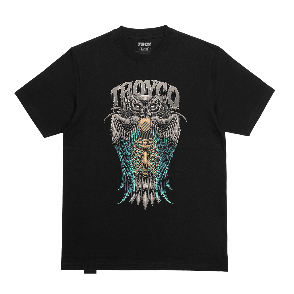 Troy Company Tshirt Black Sternum Owl - Kaos Pria Lengan Pendek Hitam MT 2862