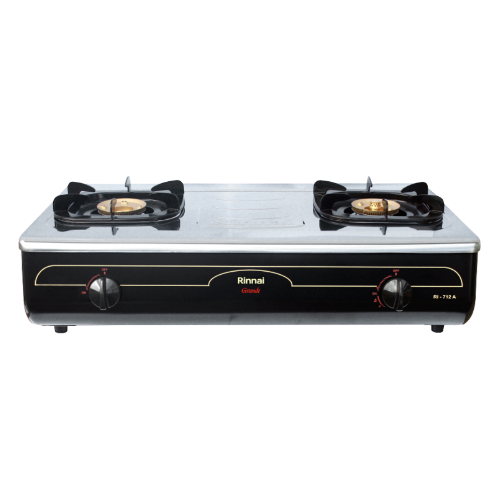KOMPOR 2 TUNGKU RINNAI 712A (STAINLESS STEEL JUMBO)