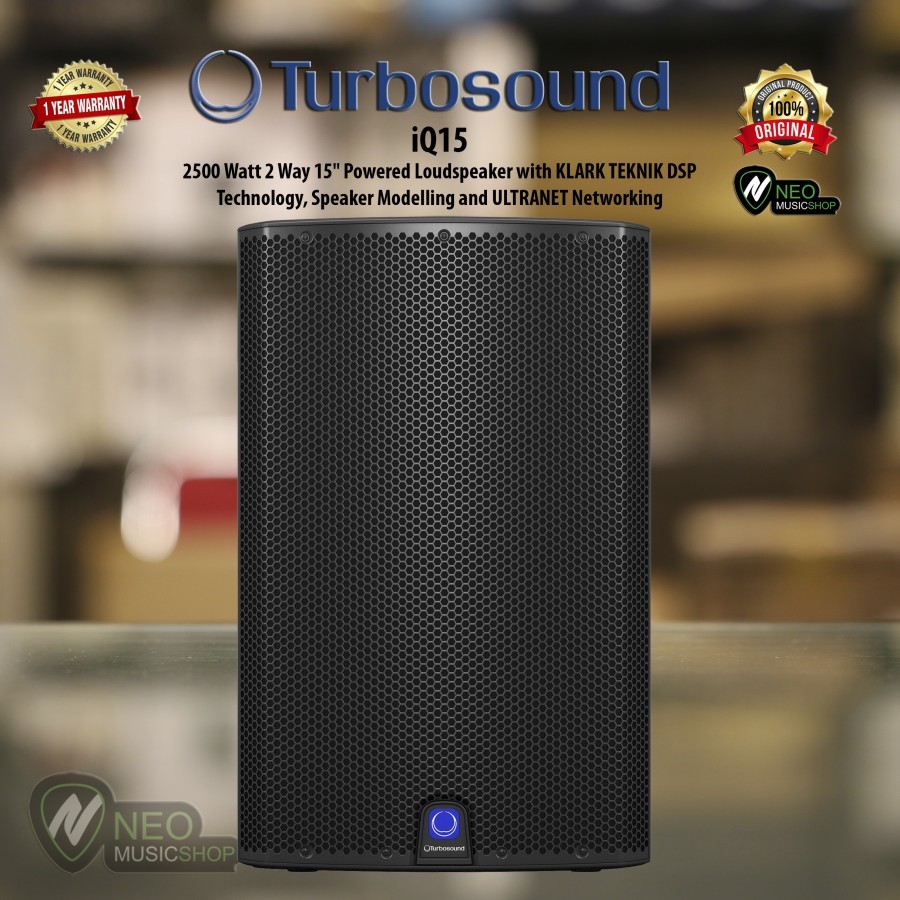 Turbosound iQ15 2500 W 2 Way 15" Powered Loudspeaker w DSP Technology 1pair