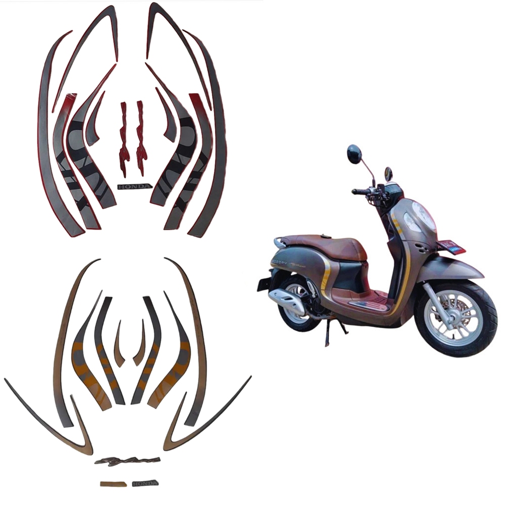 Stiker Striping Standart Honda Scoopy Staylish 2021 List Body Motor Honda Scoopy Stylish 2021