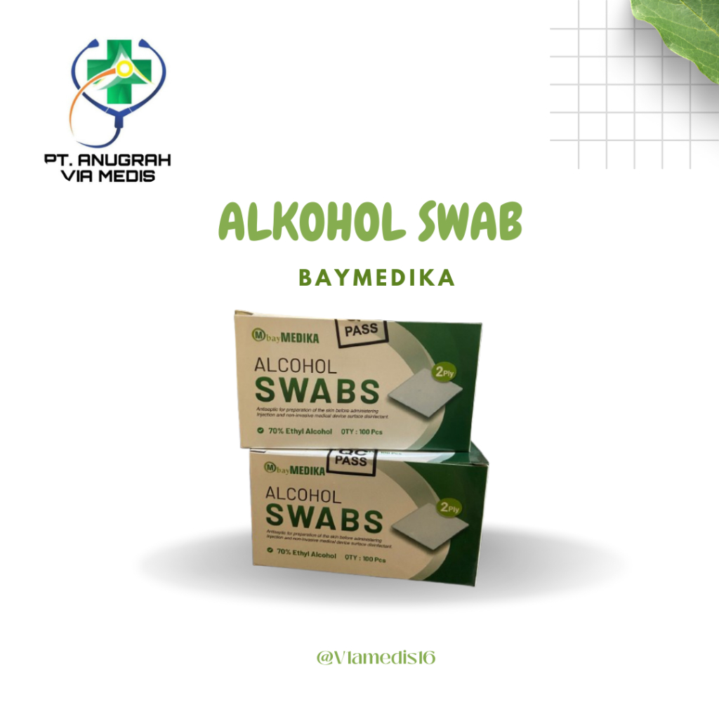 ALKOHOL SWAB MERK BAYMEDIKA 2 PLY ISI 100 PCS