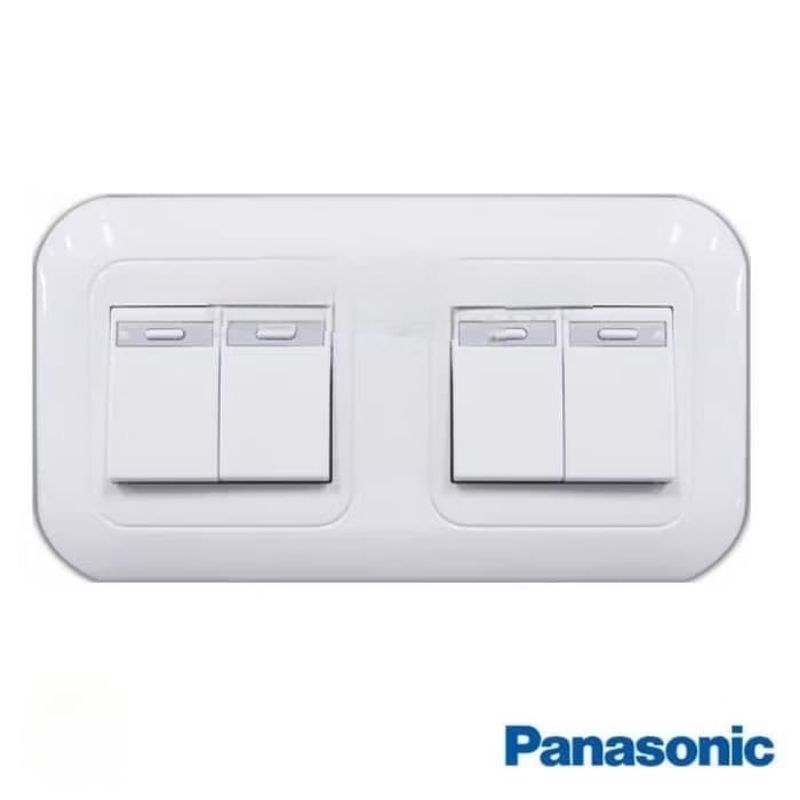 PANASONIC SAKLAR 4G WEJ5531 + WEJ78049 WIDE SERIES 4 GANG TANAM PUTIH