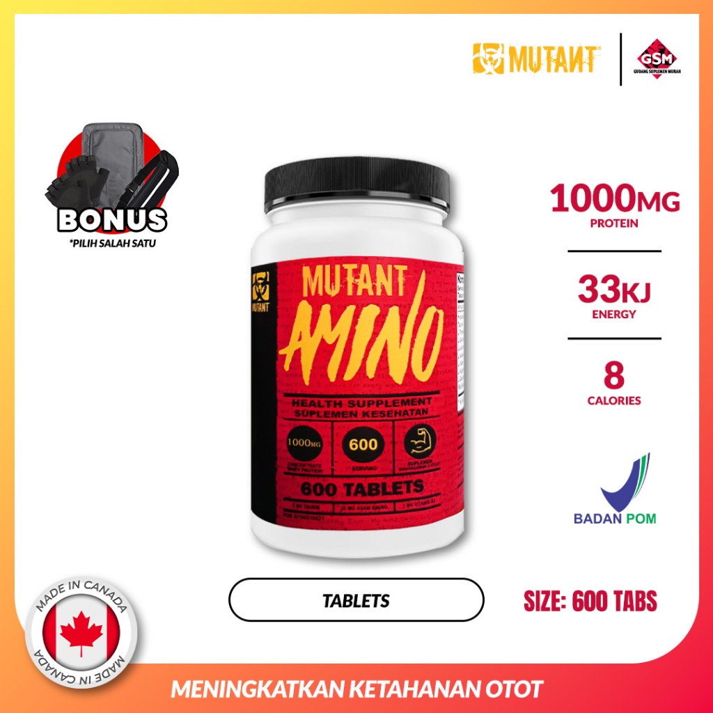Mutant Amino 600 Tabs Suplemen Otot Gym