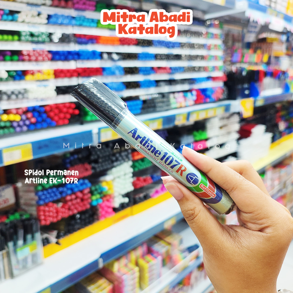 

(1 PCS) SPIDOL PERMANEN ARTLINE EK-107R / PERMANENT MARKER 1,5 MM EK107R SPIDOL SEPIDOL DAPAT DI ISI ULANG TINTA HITAM BIRU MERAH HIJAU MITRA ABADI KATALOG JOGJA