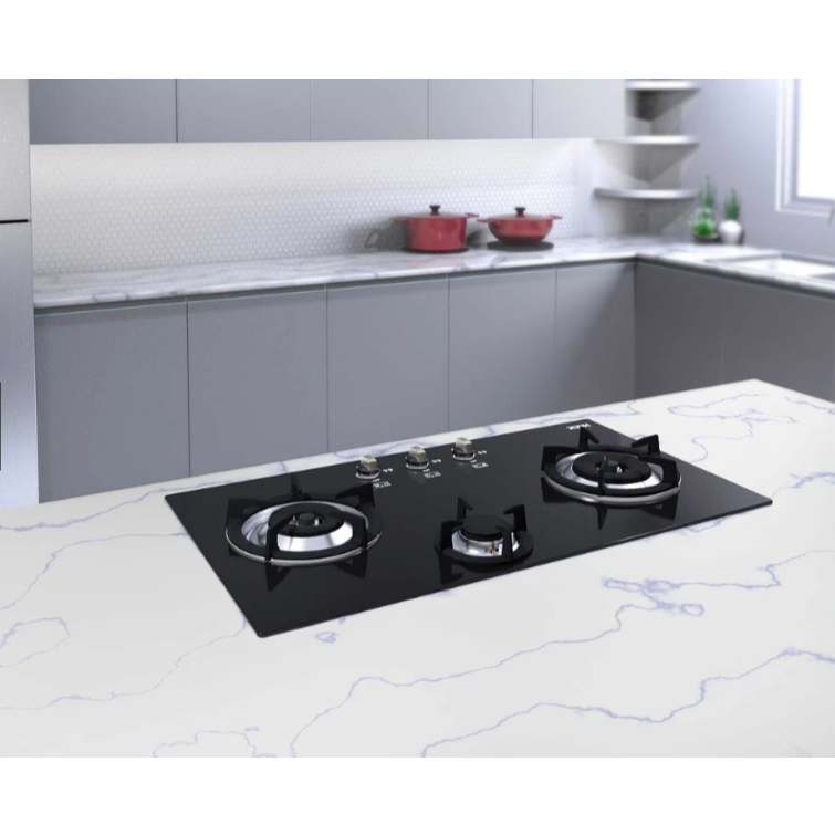 Kompor Gas Tanam Built-in-Hob 3 Tungku Hock Optima Crystal HB-330OC