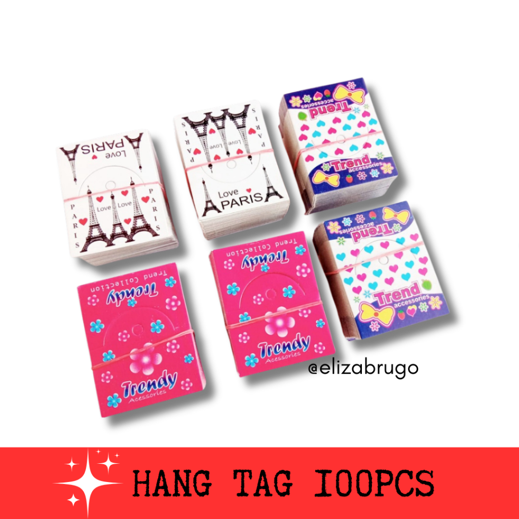 

(1 Pack Isi 100 Pcs ) Hangtag Label Kertas Aksesoris Label Mainan Motif Random