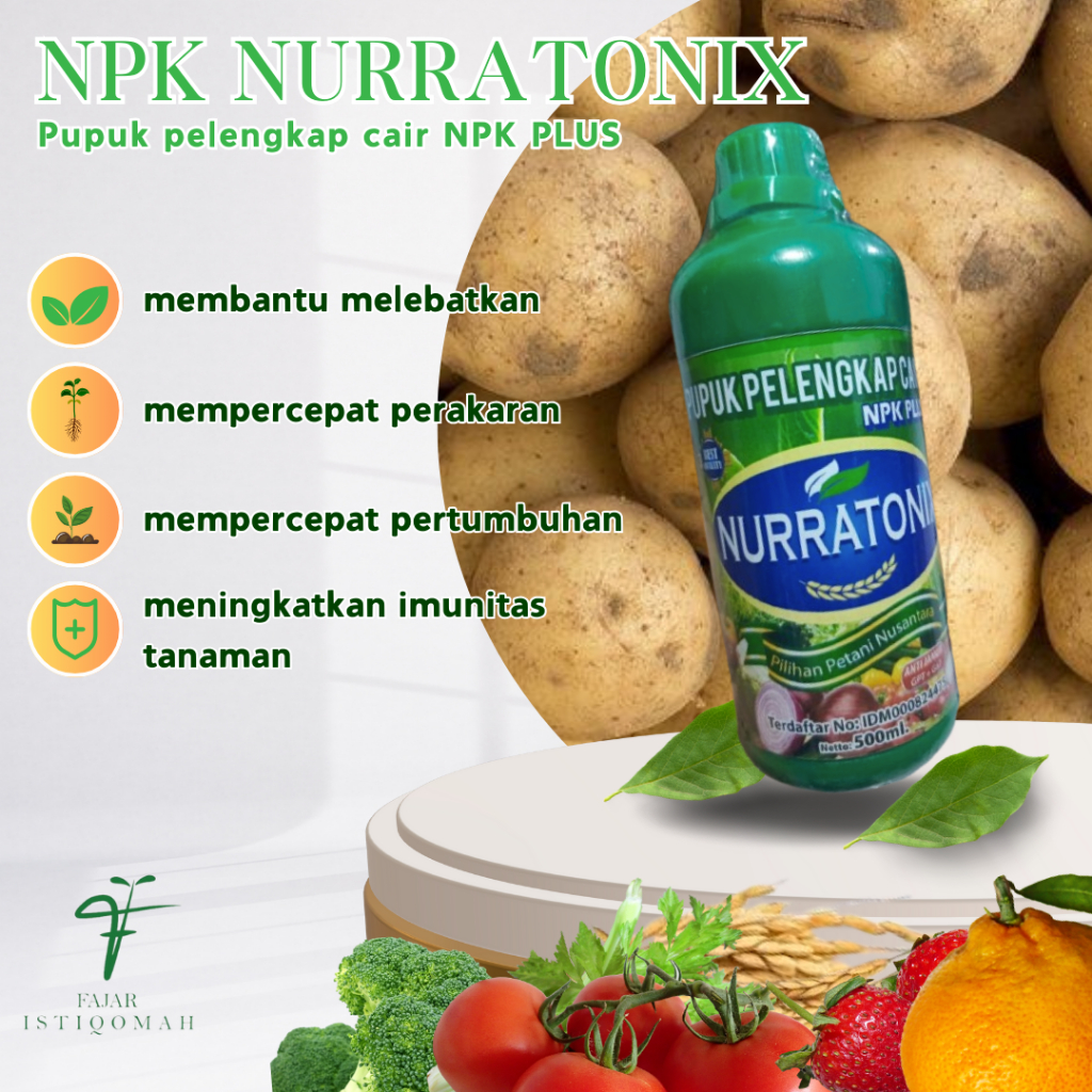 PUPUK PELENGKAP CAIR NPK PLUS ANTI JAMUR ZPT + GA7 NURRATONIX MENYUBURKAN KENTANG ISI 500ML