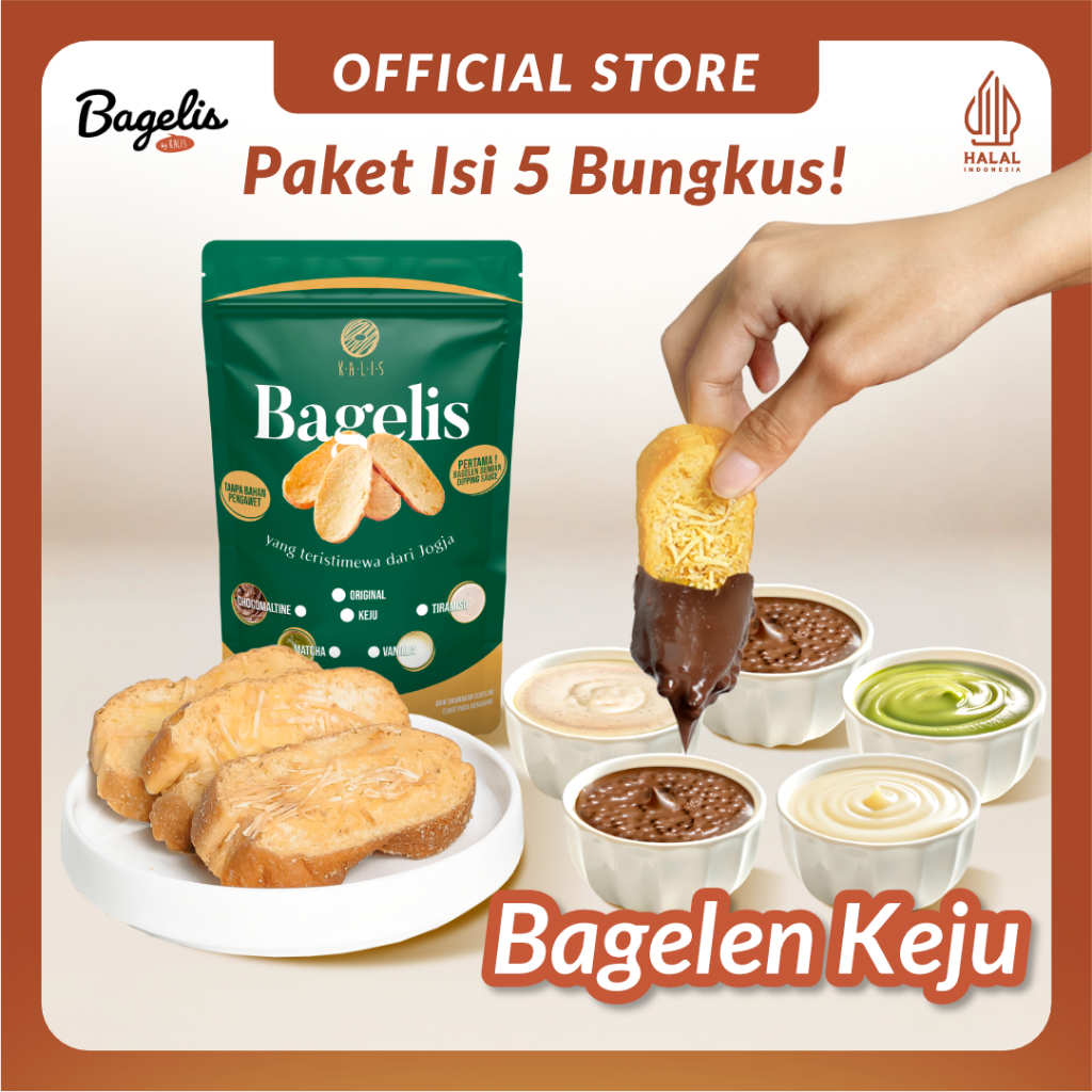 

Paket 5 Bagelis Keju | Roti Kering Bagelen | Bagelan Cocol Chocomaltine Matcha Vanilla Tiramisu