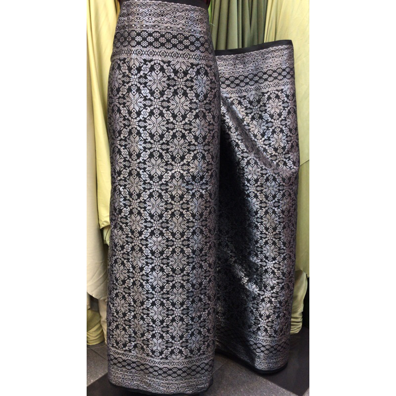 Songket Semi Palembang Hitam Silver