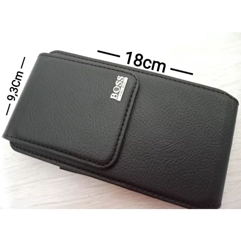 DOMPET HP PINGGANG KULIT SARUNG HP PINGGANG PRIA 1 SLOT( sarung BOOSS)
