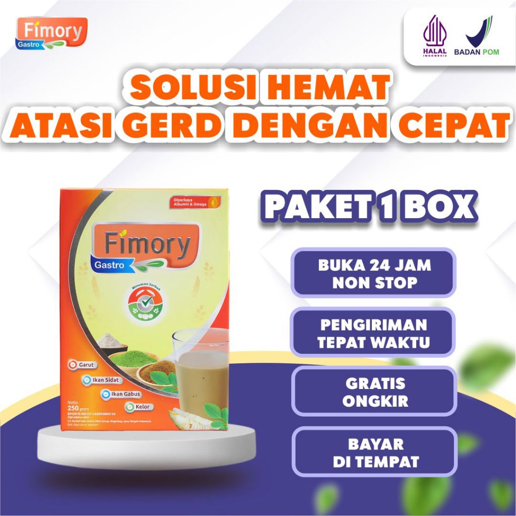 

Paket Hemat 1 Box Sereal Umbi Garut Solusi Ampuh Atasi Gerd - Fimory Gastro 250 grm