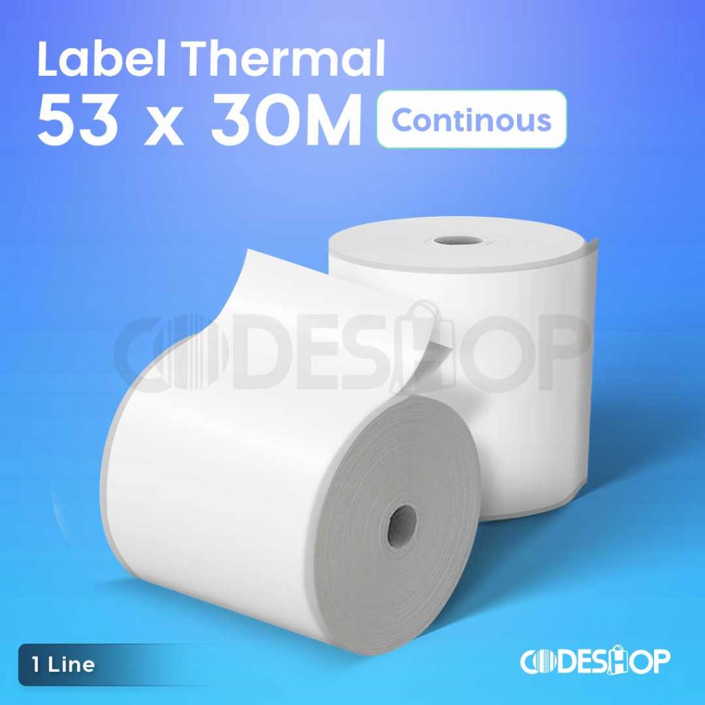 

LABEL THERMAL CONTINOUS 58 X 30 CORELESS STIKER PRINTER BLUETOOTH