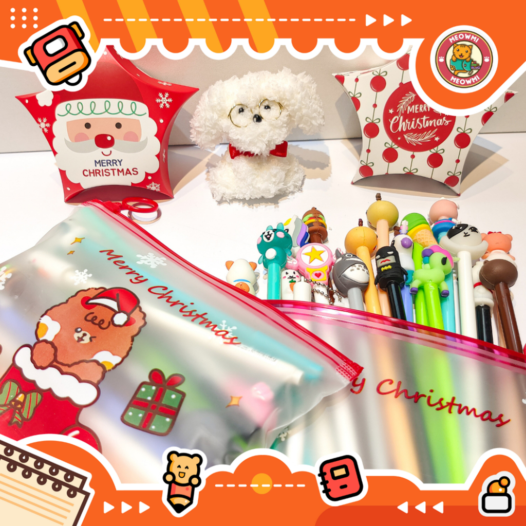 

20pcs Pulpen Karakter Kado Natal Free Tempat Pensil Tema Christmas Hamper Souvenir Natal Pulpen Set BD0016