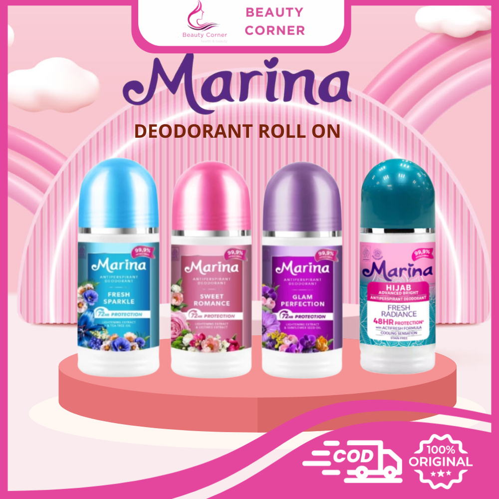 Marina Deodorant With Whitening Extract | Hijab Fresh Radiance Roll On 50ml