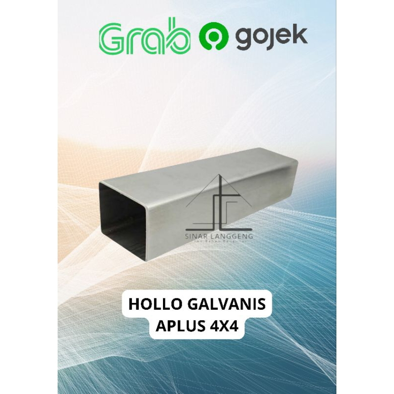 Holo Galvanis 4x4 panjang 4m (0.5) APLUS - hollow besi / hollo kotak putih / rangka atap plafon