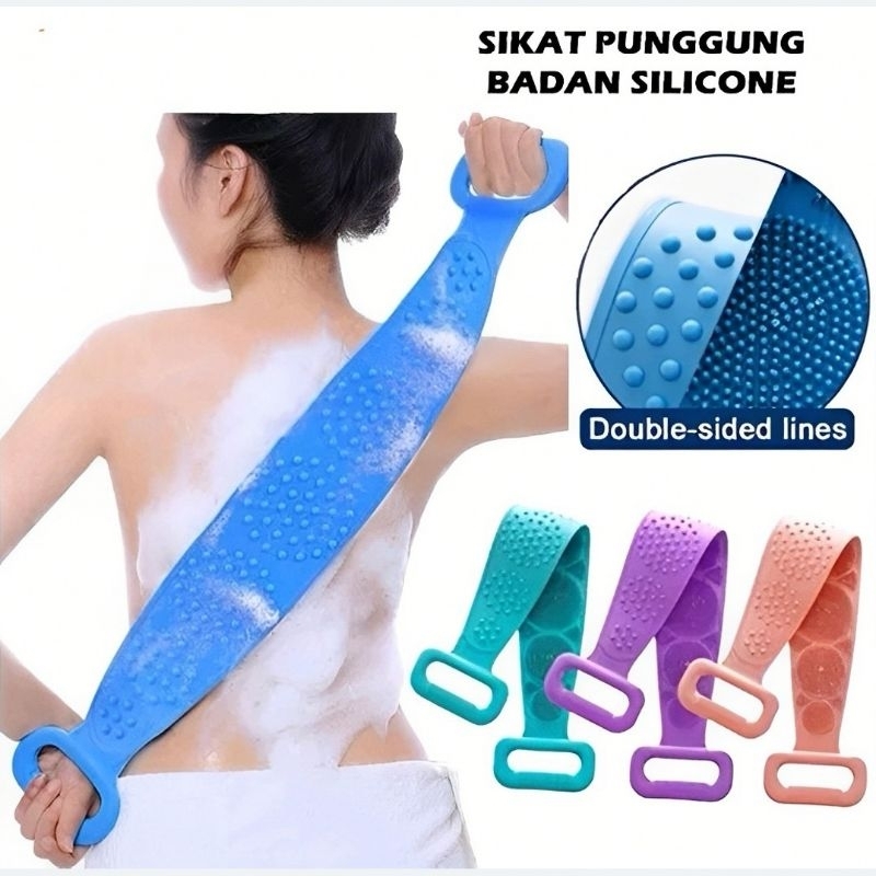 Silicone Scrubber Sikat Punggung Badan Alat Gosok Pembersih Daki Mandi — 10