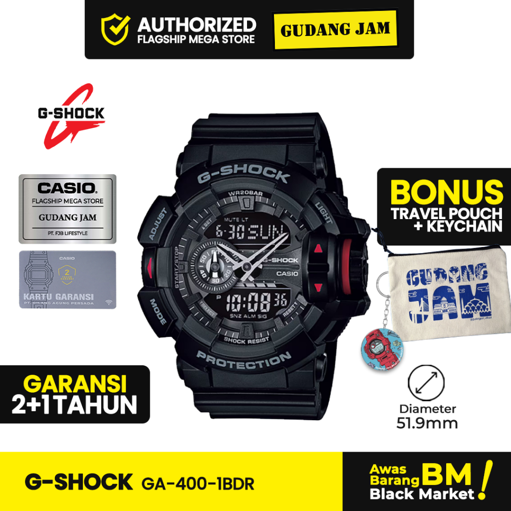 GSHOCK GA-400-1BDR GA-400 GA400 Garansi Resmi 2 Tahun