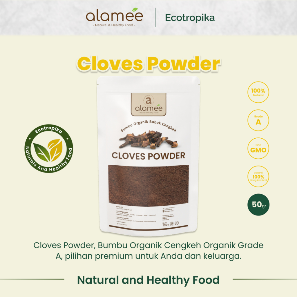 

Cengkeh Bubuk Clove Powder Ground Spice Murni Asli Tanpa Campuran Bumbu Organik Premium 50 gram