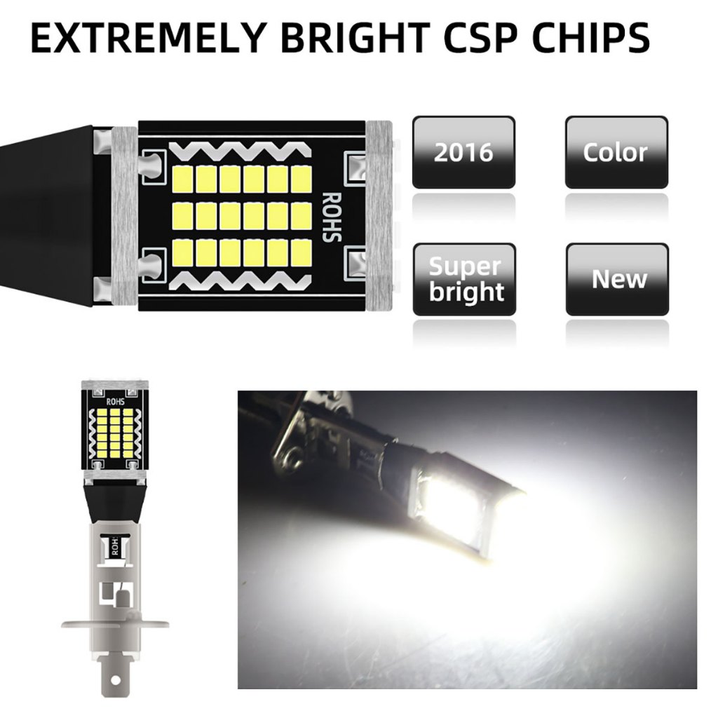 EL 2 Buah H3 12V-24V Kit Lampu Depan LED Cree Ultra Putih 100W 10000Lm Bohlam Lampu Berjalan Siang