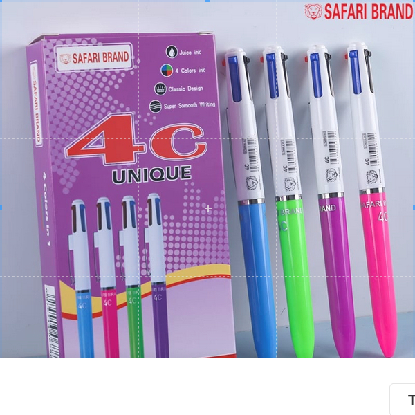

( 1 PACK ) Ball Pen Safari 4 Warna SF-4C/ Pulpen / Pena / Quaco/ 0.7 mm/ 4 Warna/ Colors 1 PACK ISI 12 BIJI