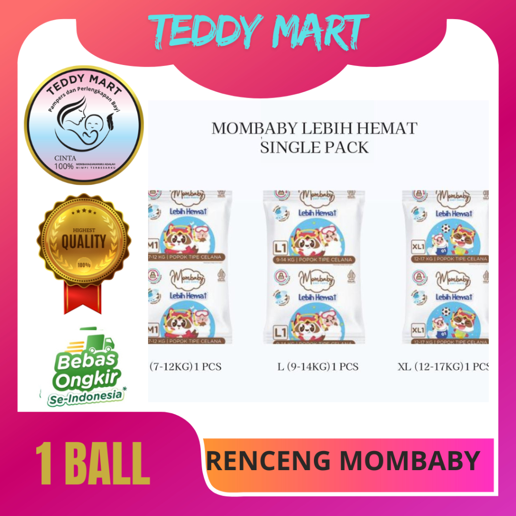 1 RENCENG [6PCS]MOMBABY M/L/XL