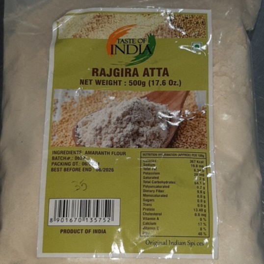 

Tepung Rajgira Flour / Amaranth TASTE OF INDIA 500g / Vegetarian