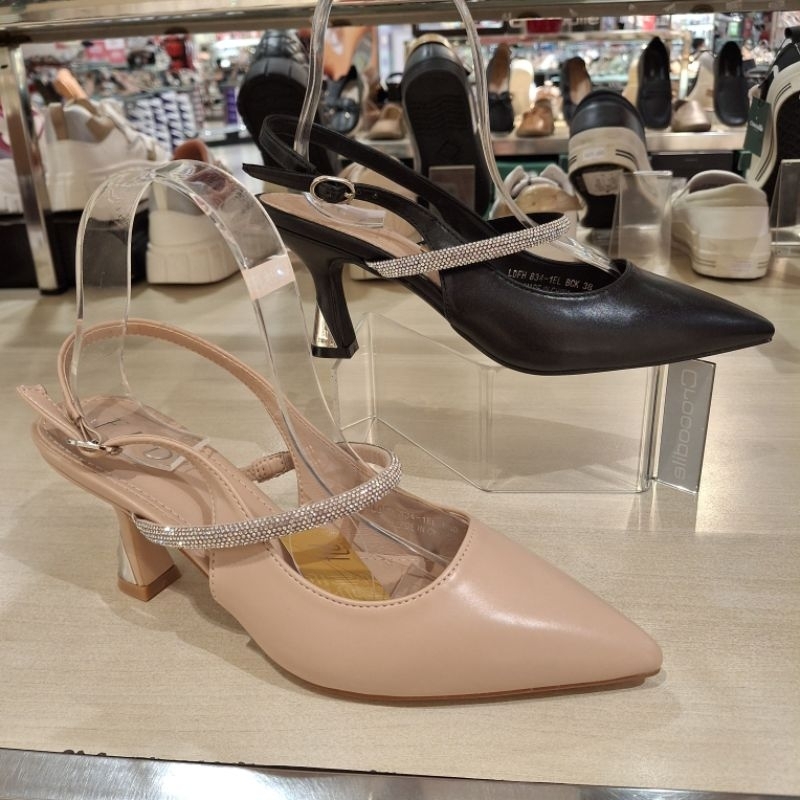 FLD new sandal tali selop heels 7cm wanita ringan empuk & ori size 36-40
