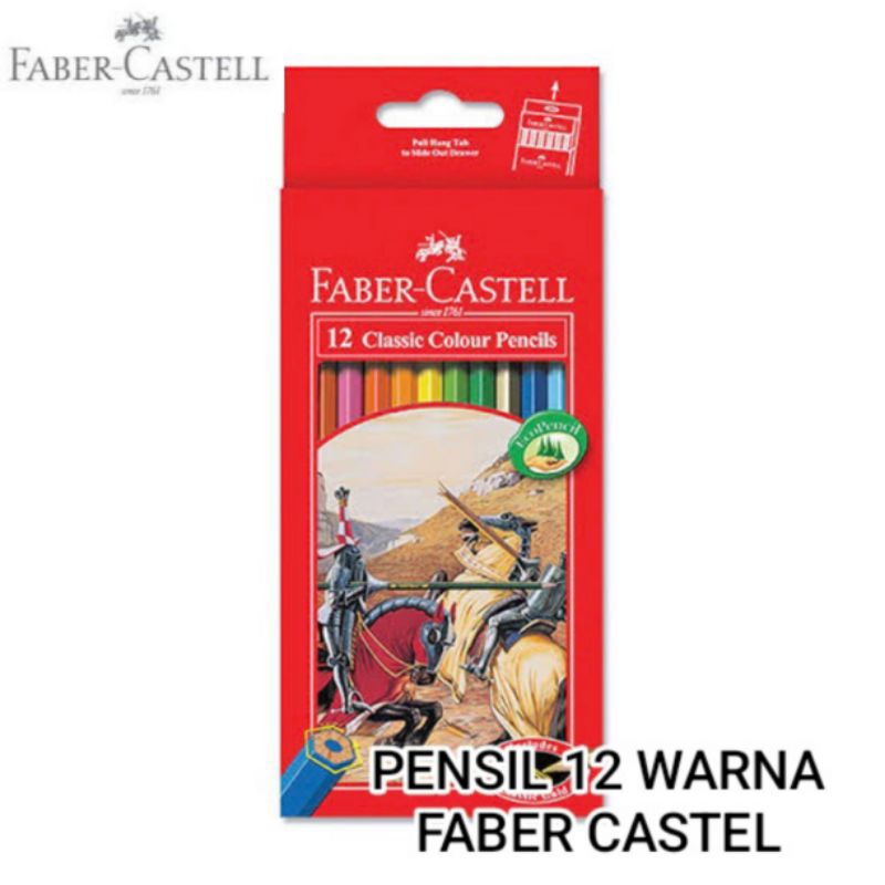 

PENSIL 12 WARNA PANJANG FABER CASTELL KLASIK (SET)