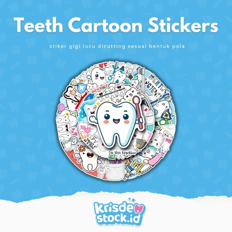 

Teeth Cartoon Sticker / Stiker Gigi / Die Cut Sticker (Harga tertera untuk 1 pack isi 50 pcs)