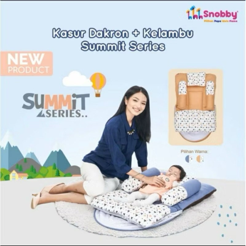 Snobby Kasur Bayi Dakron Summit Series Print + Kelambu - TPK6291 | Kado lahiran kado bayi kado lahir