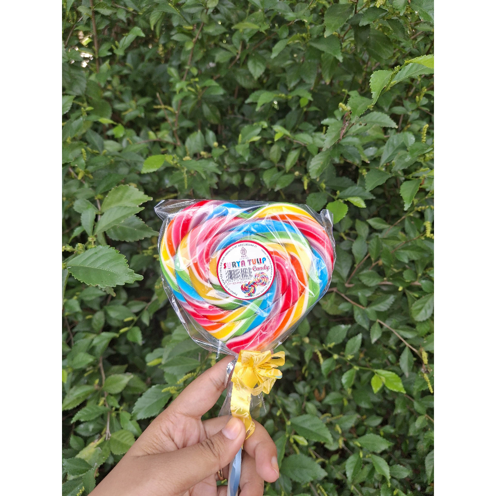 

Surya Tulip Permen Lolipop Love10.5 cm - Tanpa Pemanis Buatan - Premium