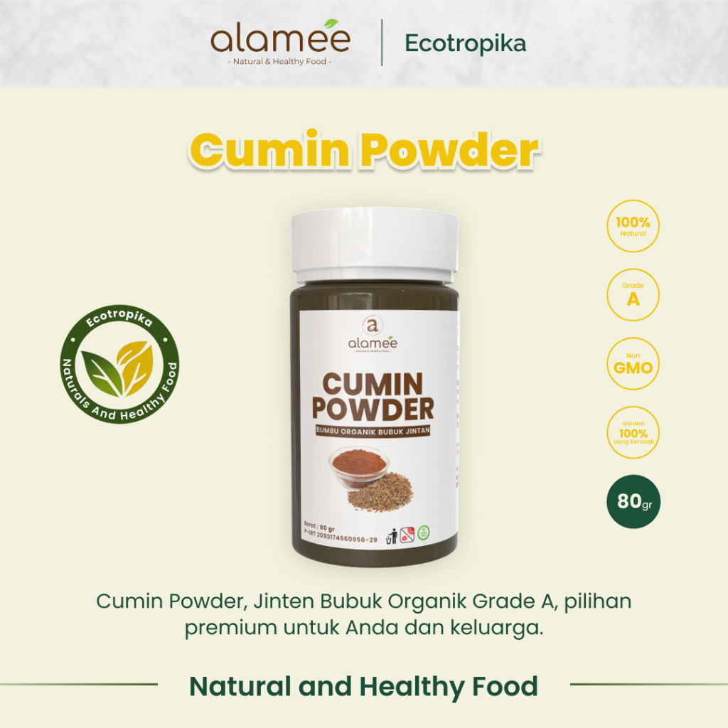 

Bumbu Dapur Jintan Bubuk Cumin Powder Dapur Instan Jinten Ground Caraway Rempah Premium Tabur 80gr