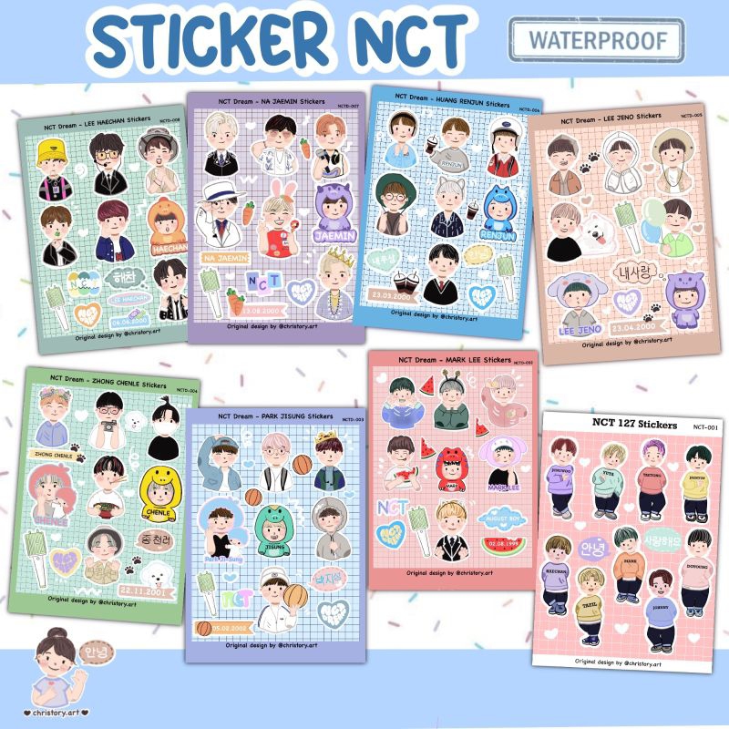 

Sticker Sheet NCT waterproof