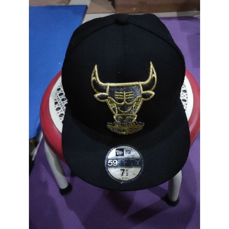 Jual Topi Snapback New Era X NBA Chicago Bulls Logo Gold Original USA🇺🇸🇺🇸🇺🇸
