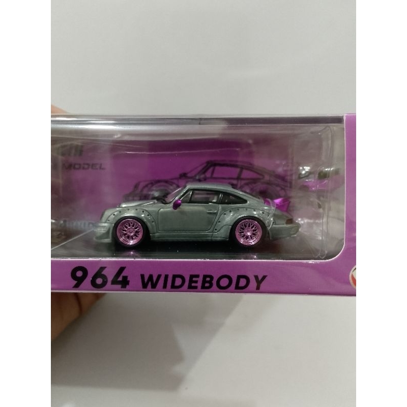 CM Model 1/64 Porsche 964 RWB Widebody Modified Alloy mini car model - two sets of wheels - replacea